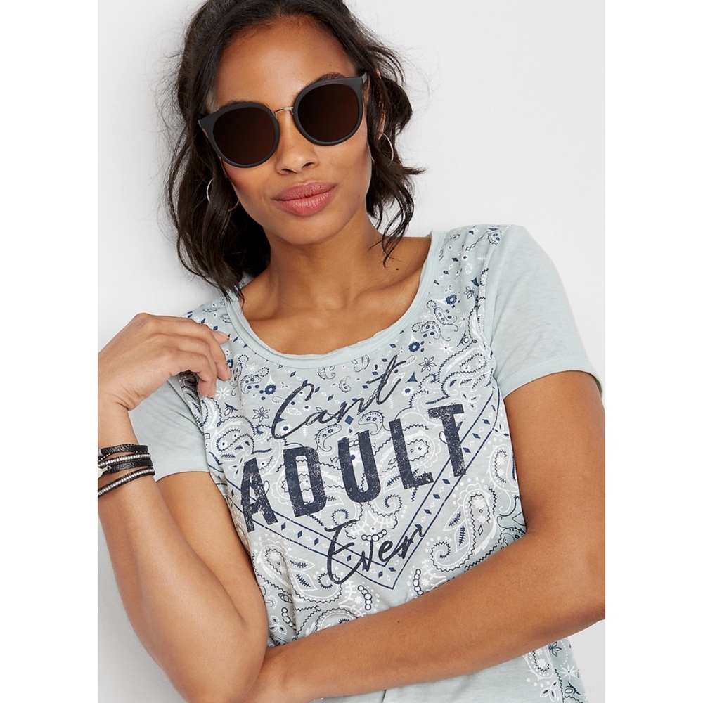 Maurices Can’t Adult Ever Knit Graphic T Small